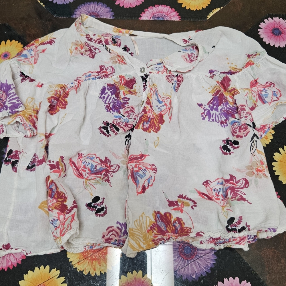 Free people linen crop top